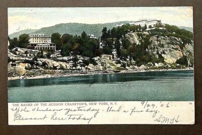 Highland Falls NY View of Cranston's Hotel on the Banks of the Hudson SHIPS  FREE