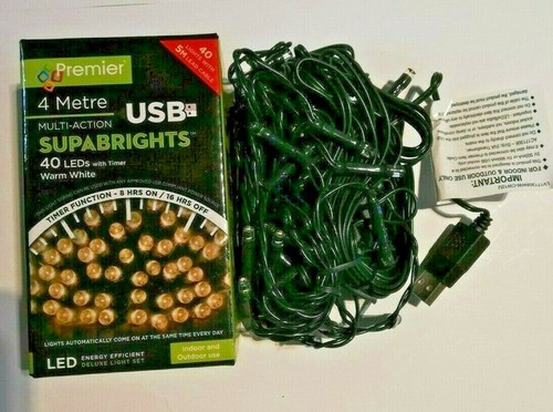 USB Multi-Function 40-LED Christmas String Lights With Timer Indoor Outdoor - Picture 8 of 9