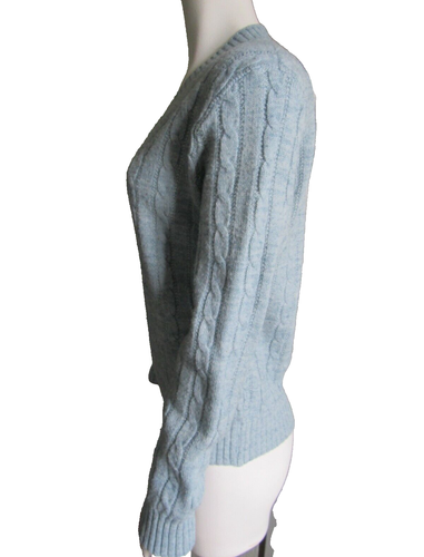 Vintage Men's XL Claude by Brentwood Wintuk Acrylic LS V-Neck Cable Knit Sweater - Picture 2 of 6