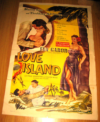 Love Island Original 1sh Movie Poster '52 sexy tropical Eva Gabor!