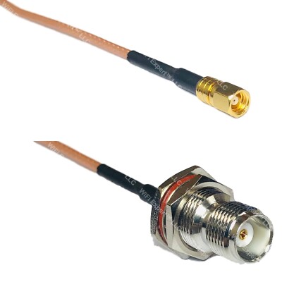 RG316 SMC FEMALE to TNC FEMALE BULKHEAD RF Cable Rapid-SHIP LOT