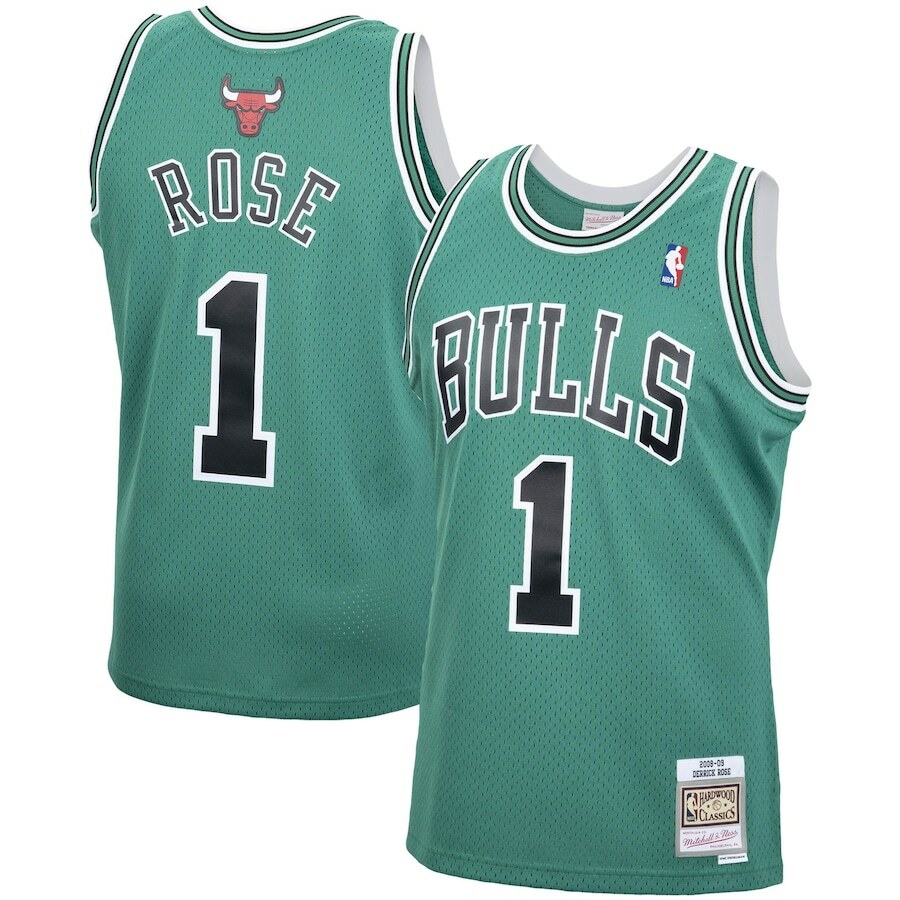 Chicago Bulls Derrick Rose #1 Mitchell & Ness Green 2008/09 NBA