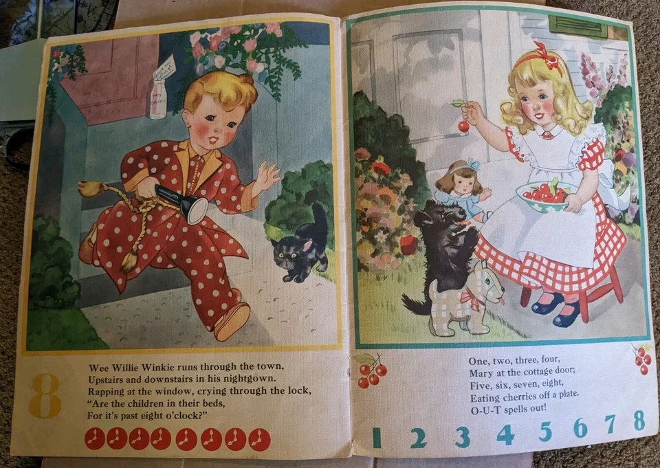 Vintage Number Rhymes count to ten #3497 copyright 1941 - Image 3 of 4