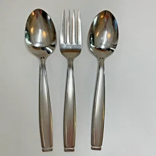 Oneida Stainless Shasta Piloti 3 Pc Serving Set USA MADE 2 Spoons & Meat Fork
