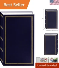 Archival Navy Blue 504 Pocket Photo Album - Acid-Free for Safe Storage
