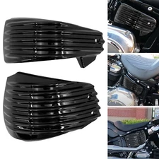 Motorcycle Left & Right Battery Side Fairing Covers Fit For Harley Softail 18-21