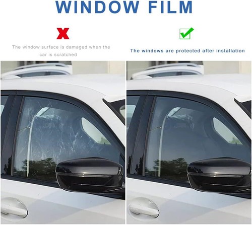5% VLT Black Car Window Tint Roll Heat & UV Block Windshield Blackout Film 10FT - Foto 9 di 16