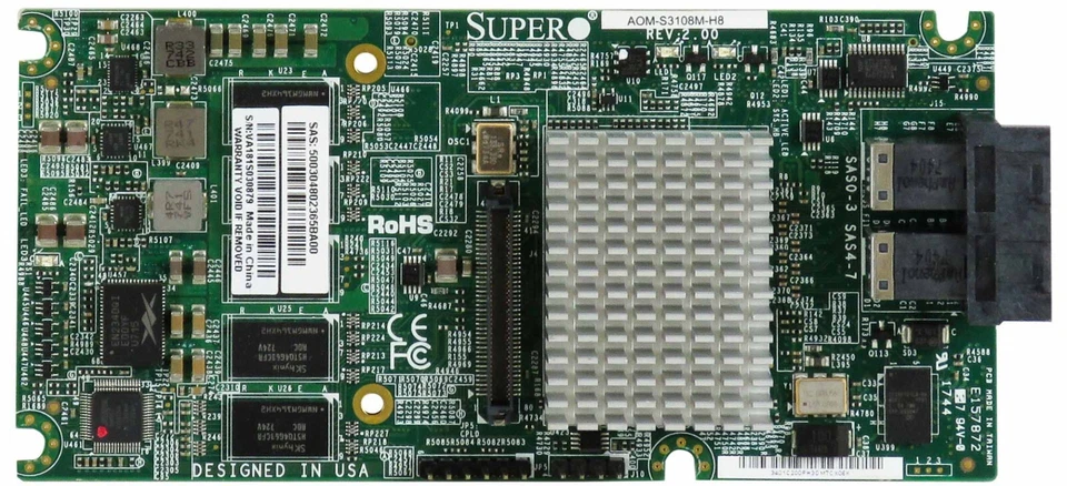 Supermicro AOM-S3108M-H8 Low Profile 12Gb/s Eight-Port SAS Internal RAID Adapter - Image 2 of 2