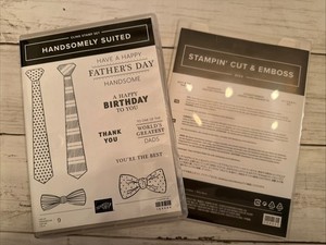 Stampin' Up! HANDSOMELY SUITED Bundle Red Rubber Stamps BOW TIE FATHER'S DAY DAD