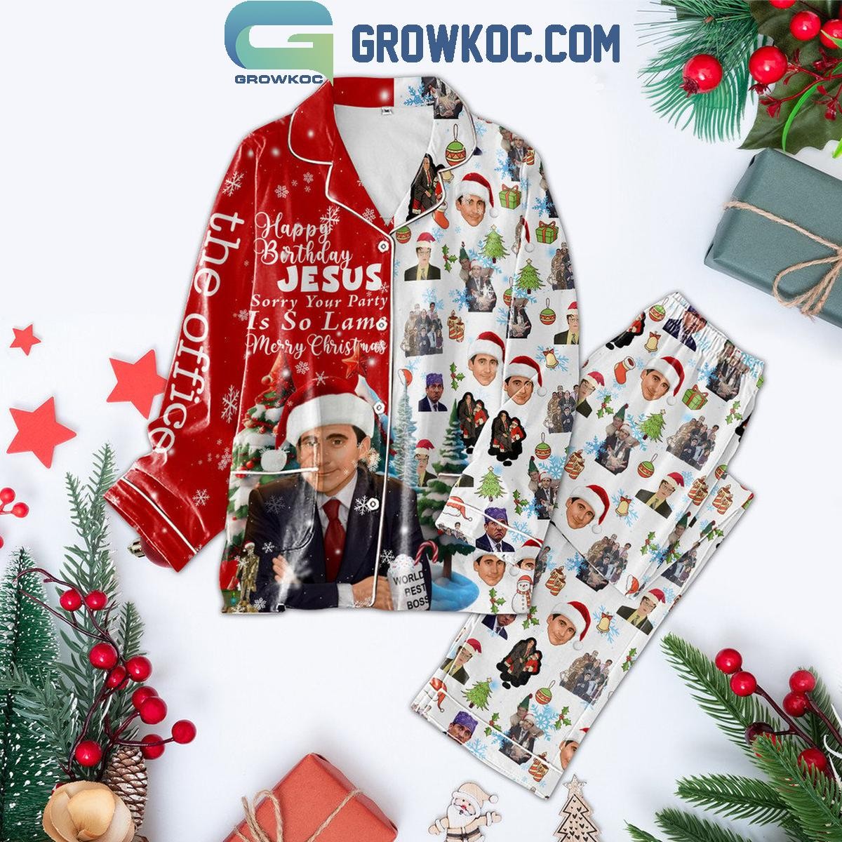 Happy Birthday Jesus The Office Christmas Pajama Set