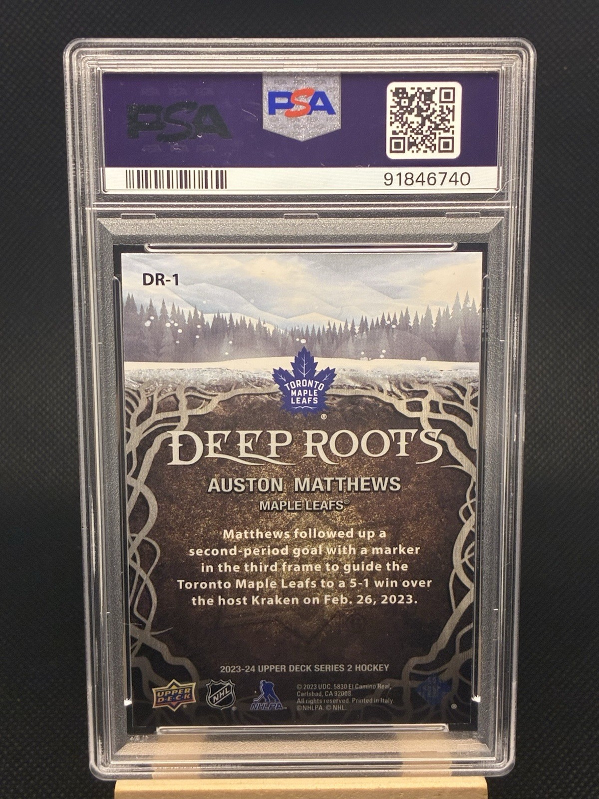 PSA9 Auston Matthews 2022-23 Upper Deck Hockey DEEP ROOTS #DR-1 TOR low pop! view 2