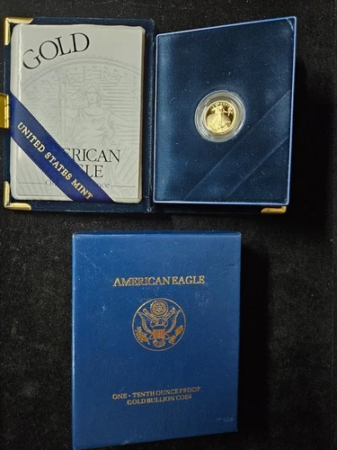 🌟 2002 $5 1/10 oz American Gold Eagle PROOF Coin BU UNC w/ COA