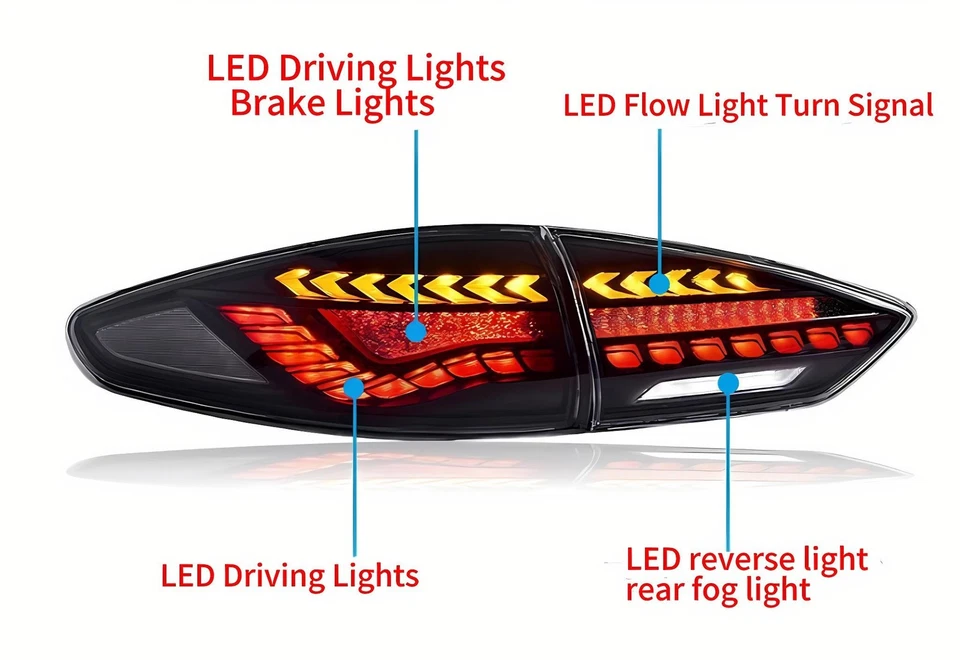 Single LED Taillight For Ford Fusion 13-21 LED DRL Dynamic Turning Signal - Image 4 of 4