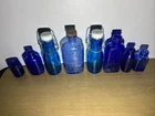 Antique Cobalt Blue Bottle Lot Milk Of Magnesia Bromo Seltzer Squibb Vicks Vapo