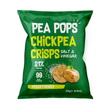Pea Pops Salt & Vinegar Chickpea & Lentil Crisps (18x23g) Healthy Vegan Snack