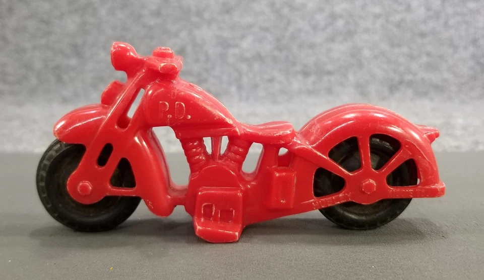 De Colección Hubley Plástico Niño Juguete Policía PD Harley Davidson Motocicleta Rojo Foto 2 de 4