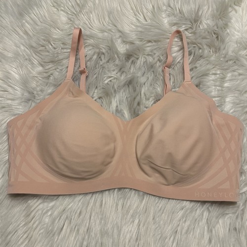 Honeylove Medium Bra Beige Silhouette Wireless Back Closure Removable Pads