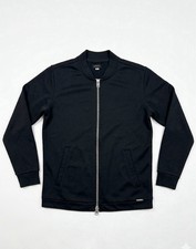 Diesel Jacket Uni-Sex Black Sz S Industry Track Heavy Silver Zipper Casual Logo