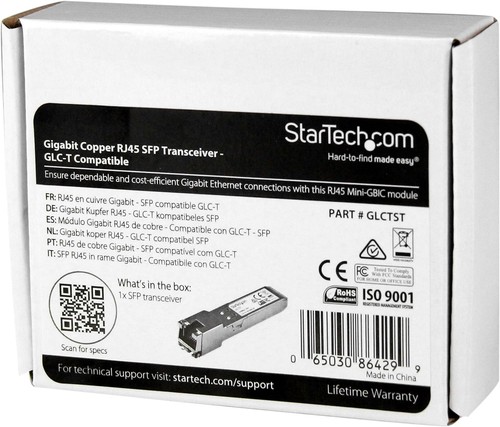 StarTech.com Cisco GLC-T Compatible SFP Module - 1000BASE-T - SFP to RJ45 Cat6/C - Picture 6 of 10