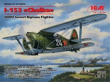 ICM Models 1/72 WWII Soviet I153 Chaika BiPlane Fighter