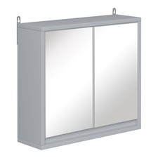 HOMCOM Wall Mounted Mirror Cabinet with Storage Shelf Bathroom Cupboard Double