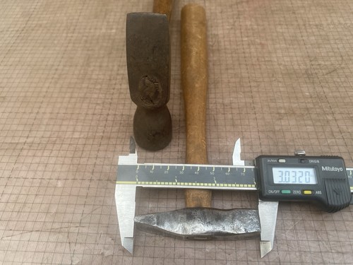 2 Vintage Small Cross Peen Hammers Wood Handle Blacksmith Gunsmith Used Old Tool - Picture 10 of 15