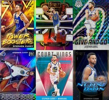 Stephen Curry Basketball Card Lot Panini Inserts, Donruss, Optic, Prizm (2)