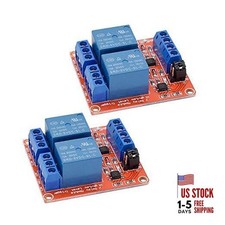  2-Pack DC 5V Relay Module 2-Channel Relay Switch with Optocoupler 2CH-5V-2