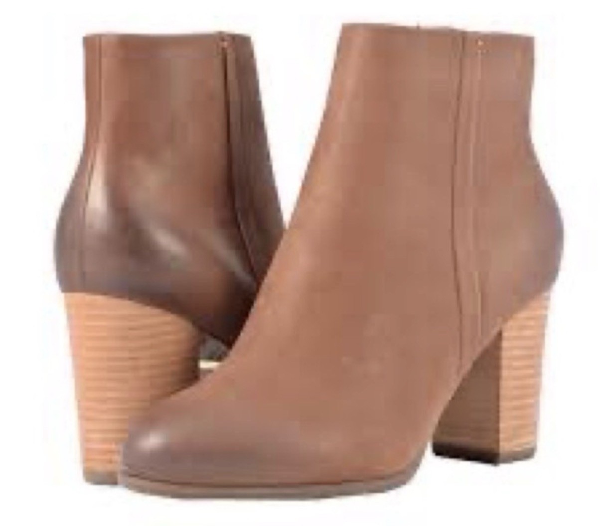 Vionic Womens Size 8 Brown Leather Kennedy Side Zip Block Heel Bootie Boots