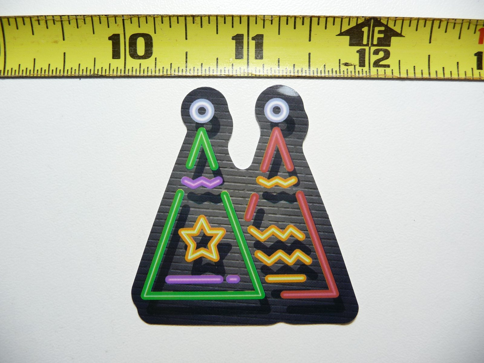 2 Neon-Style Bright Vinyl Christmas Tree Holiday Sticker Decals