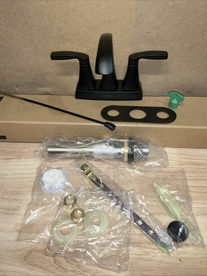 Moen 6901BL Voss Double Handle Centerset Bathroom Faucet - Valve - Matte Black