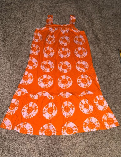 Koolaburra by UGG Jersey Tiered Lounge Dress in Coral Tie-Dye