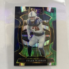 2025 Select Tyler Warren  Green Yellow Prizm Concourse Rookie RC Card #33. rookie card picture