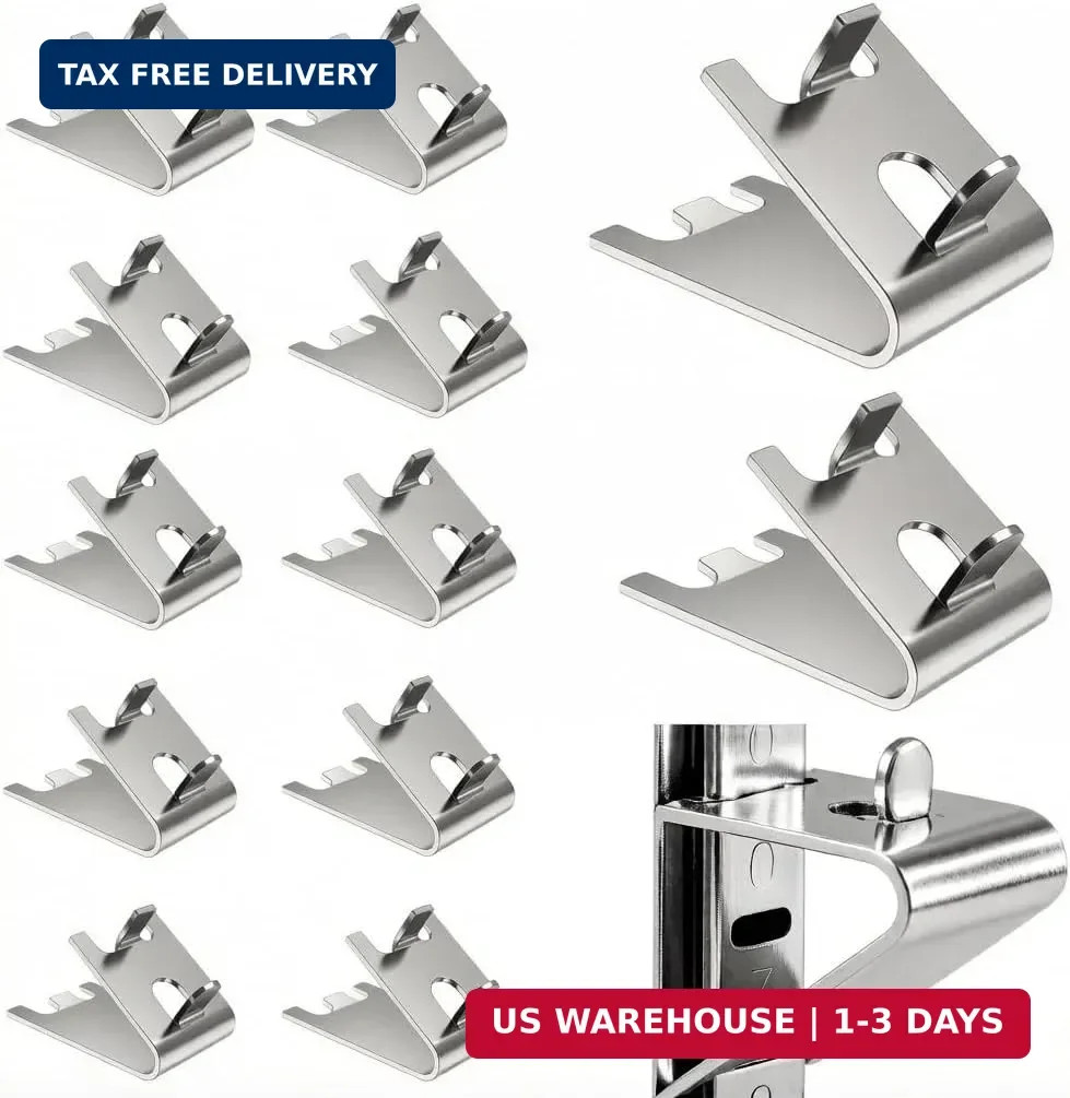 920158 Refrigerator Freezer Shelf Clip, 12 Pack Heavy Duty Stainless Steel Repla