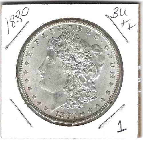 1880 Morgan Dollar fresh from UNC roll - FREE SHIPPING