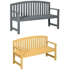 Outsunny 2-Person Outdoor Wooden Garden Bench Patio Armchair