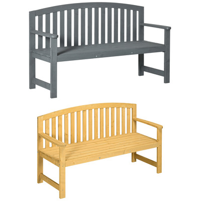 Outsunny 2-Person Outdoor Wooden Garden Bench Patio Armchair