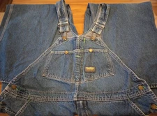 Vintage Mens Denim OSHKOSH Bib Vestbak Overalls 42 x 32 Nice! 