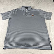 Ralph Lauren RLX Performance Golf Polo Shirt Men Size Large Blue Striped Preppy