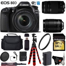 Canon EOS 80D DSLR Camera with 18-135mm is STM Lens 75-300mm III Lens