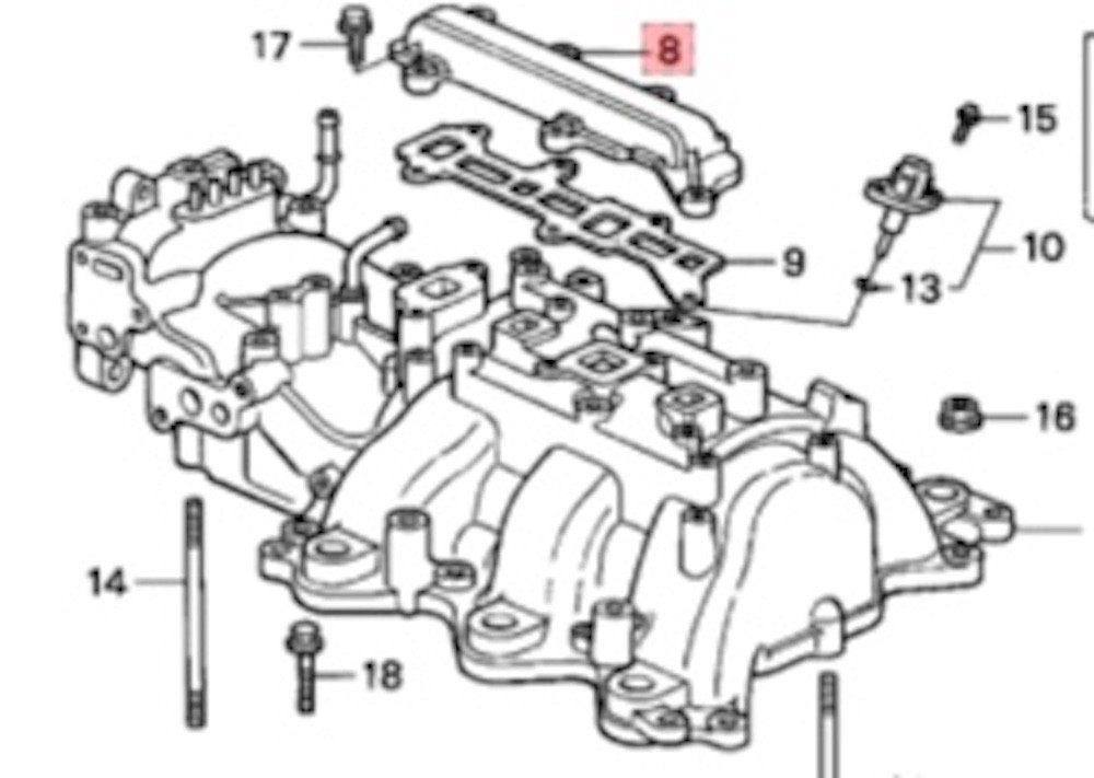 Acura NSX 1992 Intake manifold P/N 17165PR7A00