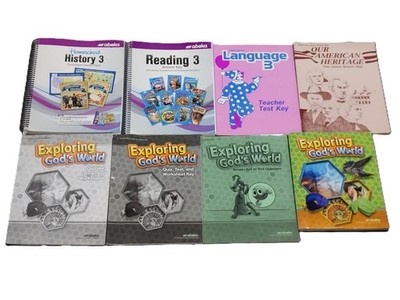 Abeka 3rd Grade History, Science/Health, Reading Lot Of 7 - Paperback/Spiral