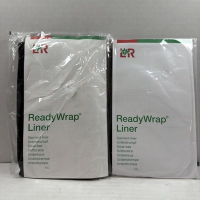 2 Pair LR ReadyWrap Liner Below Knee Black Size S M L Small Medium Large New