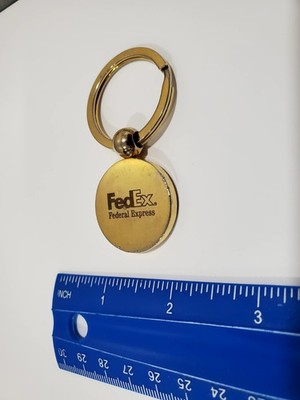 Keychain Key Chain Keyring FedEx FEDEX Gold Ton. Used. Has Signs Of Time. 