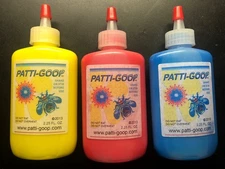 3 PATTI-GOOP YELLOW,BLUE , RED FOR MATTEL CREEPY BUG TOYS AND RUBBERY CRAWLERS