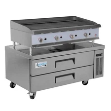 48" Gas Radiant Charbroiler with 52", 2 Drawer Refrigerated Chef Base - 160K BTU