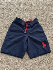 POLO RALPH LAUREN Boy's Logo Swim Shorts Blue Size 7