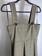 ZARA Women Plaid Cream & Brown Dress Spring Y2K