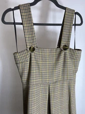 ZARA Women Plaid Cream & Brown Dress Spring Y2K