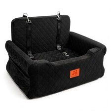 Dog Car Seat for Large/Medium Dogs Up to 55 Lbs, Soft Fabric Car Dog Bed Black